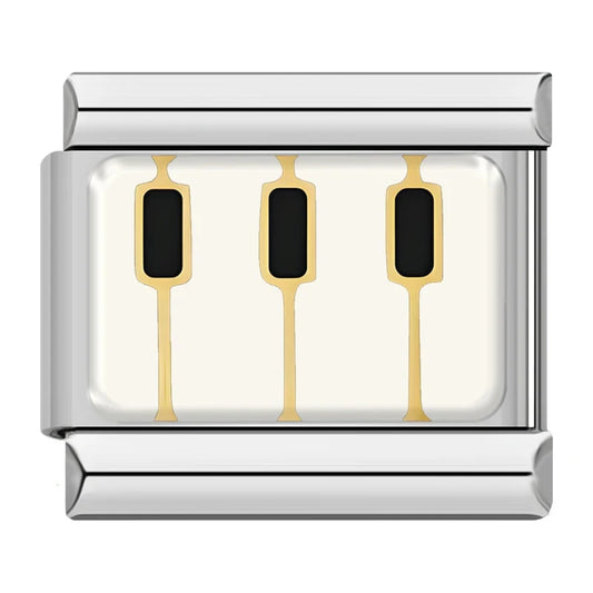 Charm Italiano de Teclas Musicales en Plata