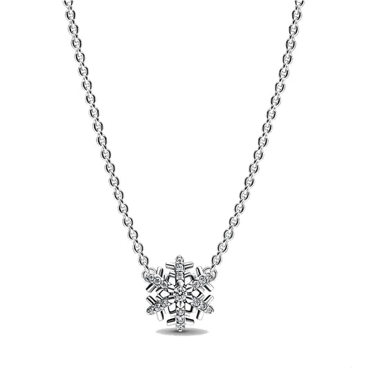 Collar con Péndulo de Copo de Nieve en Plata