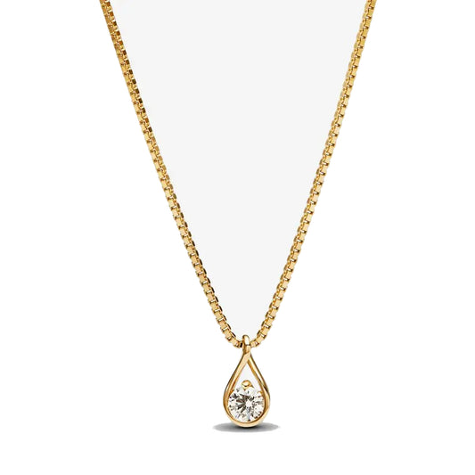 Collar con Gota Brillante de Oro