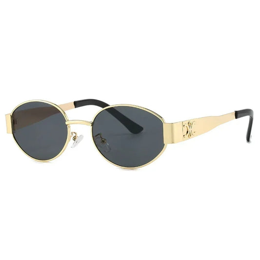 Gafas de Sol Redondas con Detalle Floral en Oro