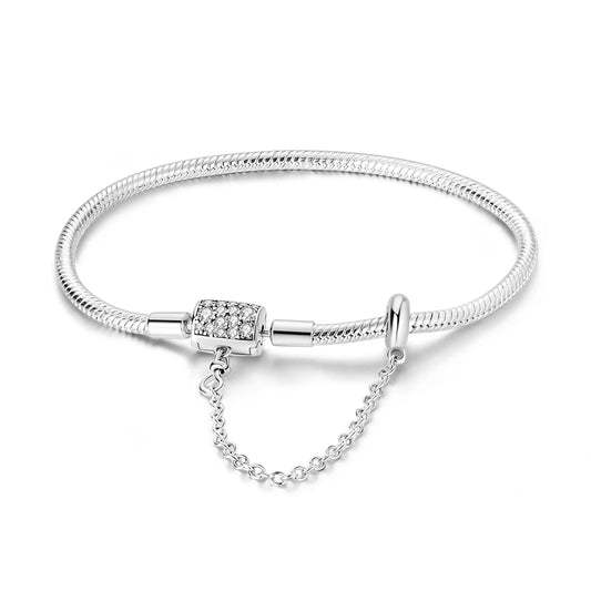 Brazalete con Caja Brillante en Plata