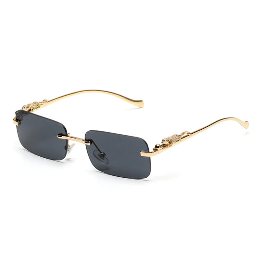Lentes de Sol con Detalle de Pantera en Oro Negro